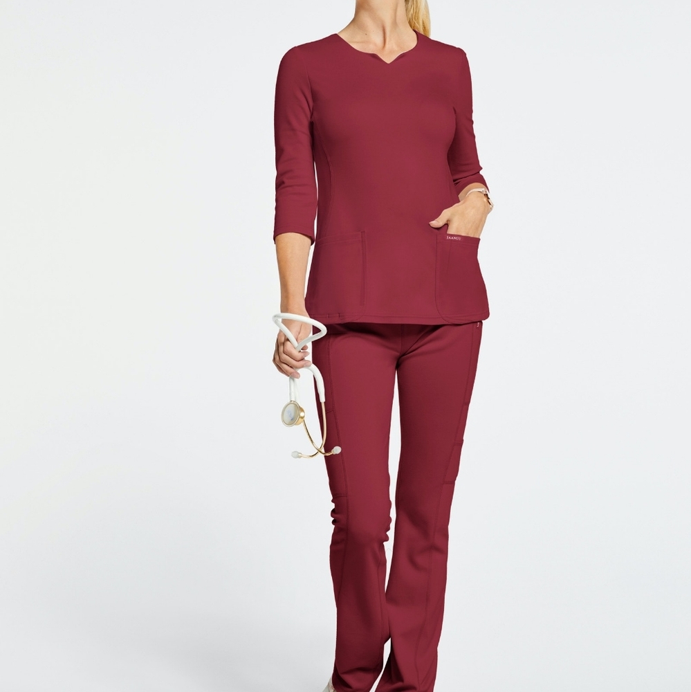 Jaanuu Women's XL Wine Scrub Set